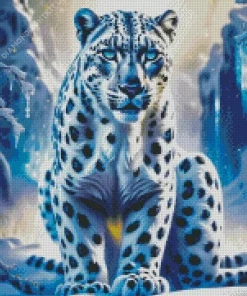 Wild Blue Eyed Snow Leopard Diamond Painting