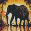 Aesthetic Elephant Silhouette Diamond Painting