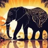 Aesthetic Elephant Silhouette Diamond Painting