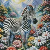 Aesthetic Flower Zebra Art Diamond Painting