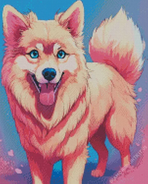 Beige Husky Diamond Painting