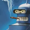 Bender Smoking Cigarette Diamond Painting