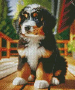 Bernedoodle Puppy Diamond Painting