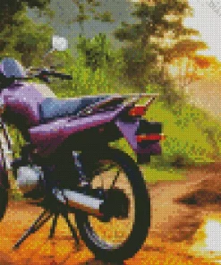 Black and Purple Motorcycle Diamond Painting