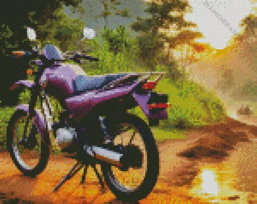 Black and Purple Motorcycle Diamond Painting