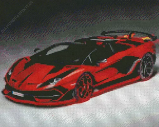 Black And Red Car Diamond Painting