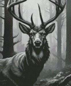 Black And White Deer Diamond Painting