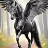 Black Horse With Wings Diamond Painting