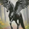 Black Horse With Wings Diamond Painting