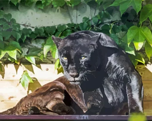 Black Jaguar Diamond Painting