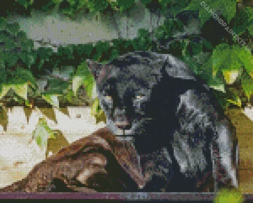 Black Jaguar Diamond Painting