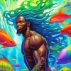 Black Merman Diamond Painting