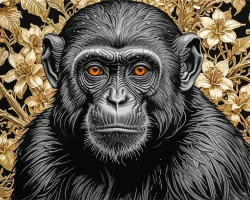 Black Monkey Diamond Painting