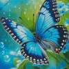 Blue and Black Monarch Butterfly Diamond Painting