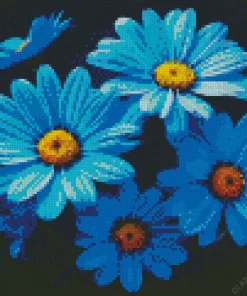 Blue Daisies Diamond Painting