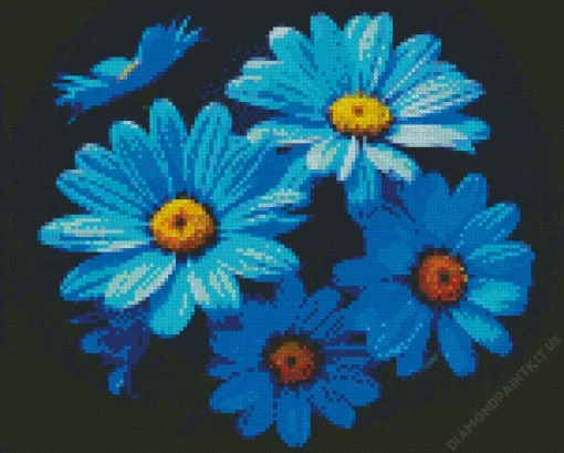 Blue Daisies Diamond Painting