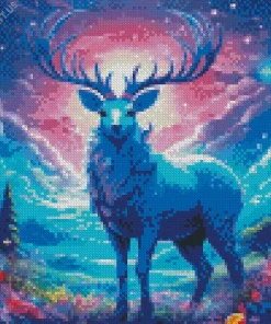 Blue Deer Diamond Painting