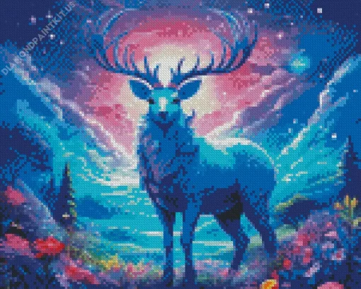 Blue Deer Diamond Painting