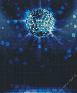 Blue Disco Ball Diamond Painting