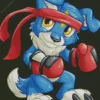 Blue Dog Digimon Diamond Painting