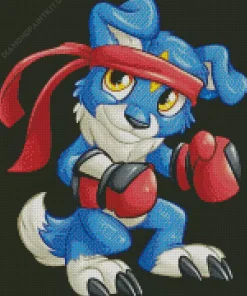 Blue Dog Digimon Diamond Painting