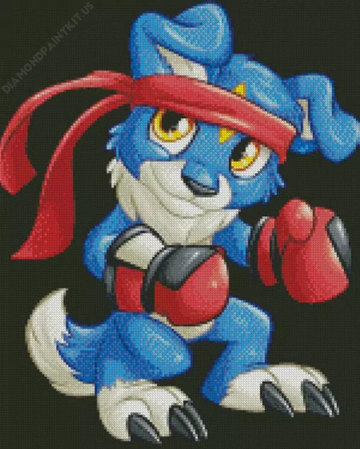 Blue Dog Digimon Diamond Painting