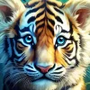 Blue Eyed Baby Tiger Diamond Painting