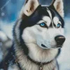 Blue Eyes Husky Diamond Painting