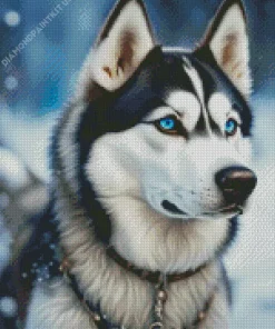 Blue Eyes Husky Diamond Painting