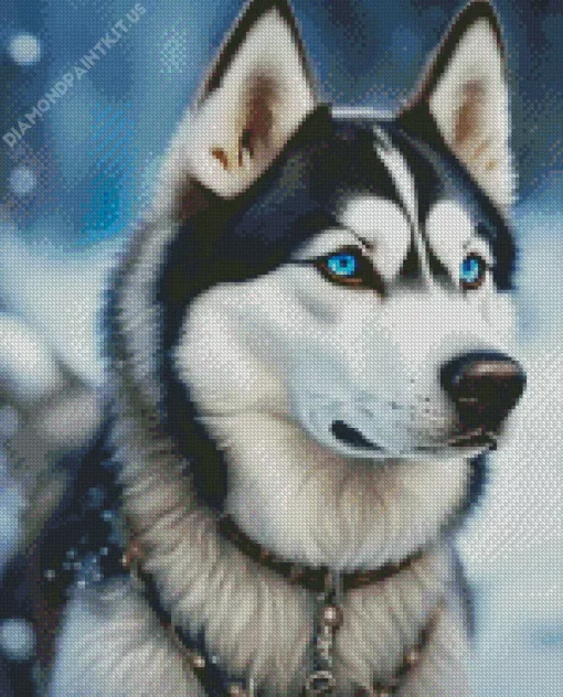 Blue Eyes Husky Diamond Painting