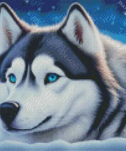 Blue Eyes Husky Dog Diamond Painting