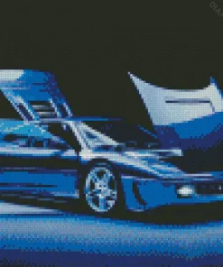 Blue Ferrari Car Diamond Painting