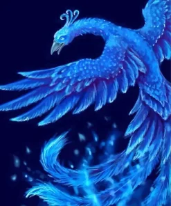 Blue Firebird Diamond Painting