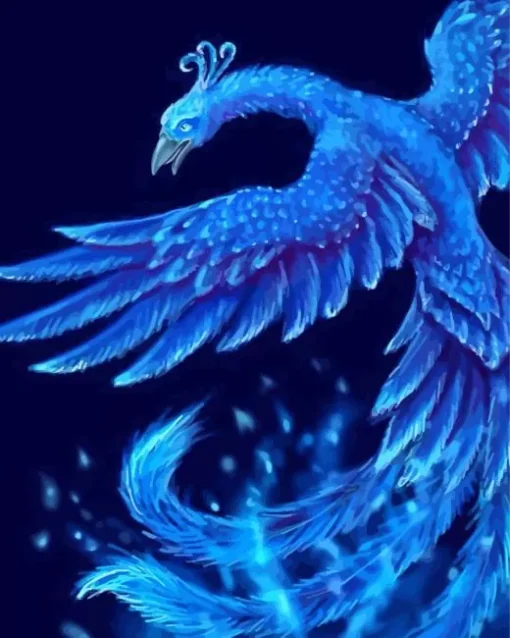 Blue Firebird Diamond Painting