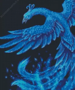 Blue Firebird Diamond Painting