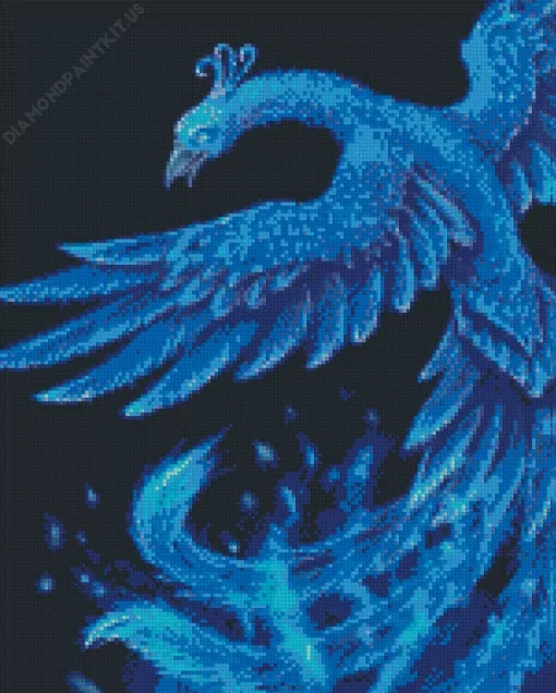 Blue Firebird Diamond Painting