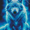 Blue Flame Wolf Diamond Painting