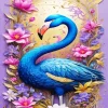 Blue Flamingo And Flowers Diamond Painting