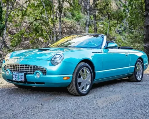 Blue Ford Thunderbird Diamond Painting