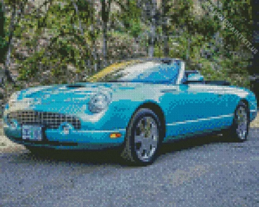 Blue Ford Thunderbird Diamond Painting