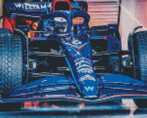 Blue Formula 1 Car Diamond Painting