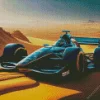 Blue Formula 1 Car In Desert Diamond Painting