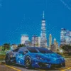 Blue Galaxy Lamborghini Diamond Painting