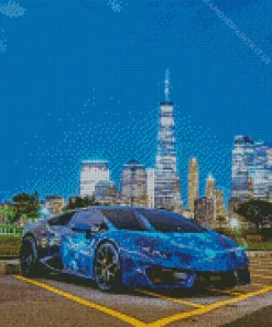 Blue Galaxy Lamborghini Diamond Painting