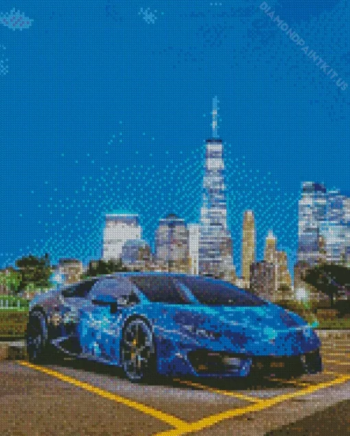 Blue Galaxy Lamborghini Diamond Painting