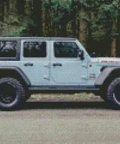 Blue Gray Jeep Diamond Painting