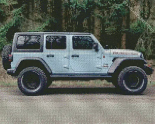 Blue Gray Jeep Diamond Painting