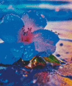 Blue Hawaiian Flower Diamond Painting