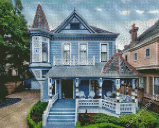 Blue House New Orleans Diamond Painting