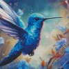 Blue Hummingbird Diamond Painting